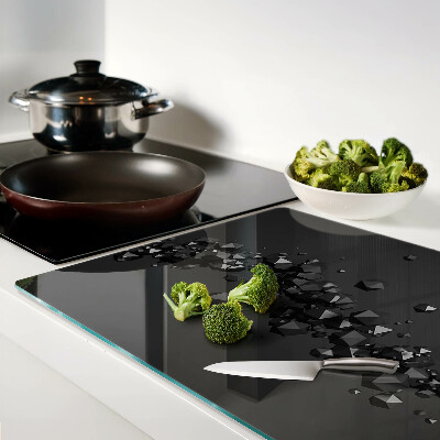 Tocător de bucătărie Cristale negre pe fundal