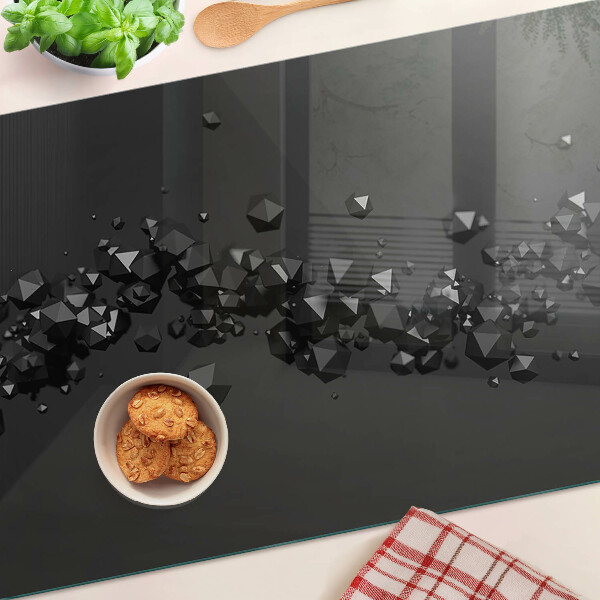 Tocător de bucătărie Cristale negre pe fundal