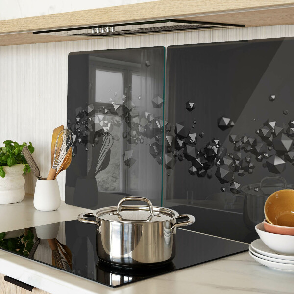 Tocător de bucătărie Cristale negre pe fundal