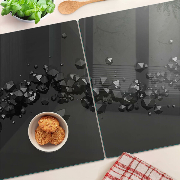 Tocător de bucătărie Cristale negre pe fundal
