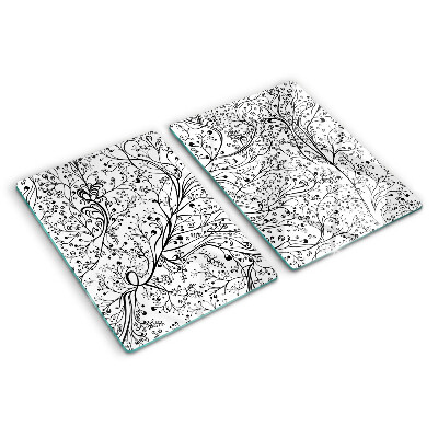 Tocător din sticlă Un model vegetal cu ramuri delicate