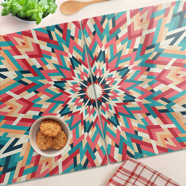 Tocător sticlă Mandala multicoloră