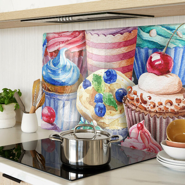 Tocător sticlă Brioșe și produse de patiserie colorate