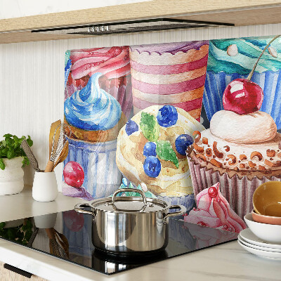 Tocător sticlă Brioșe și produse de patiserie colorate