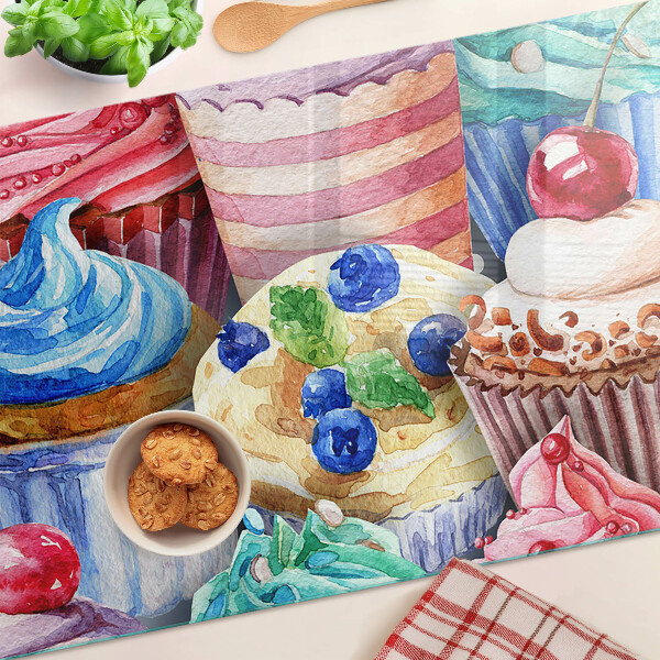 Tocător sticlă Brioșe și produse de patiserie colorate