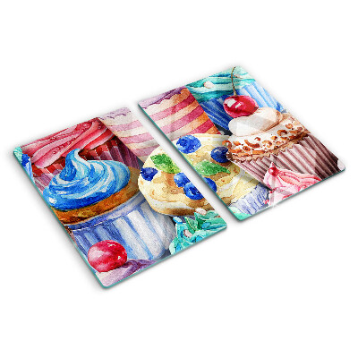 Tocător sticlă Brioșe și produse de patiserie colorate