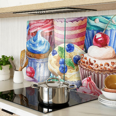 Tocător sticlă Brioșe și produse de patiserie colorate