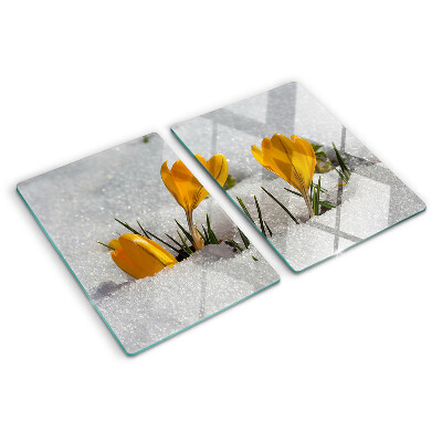 Tocător sticlă Crocusi în zăpadă