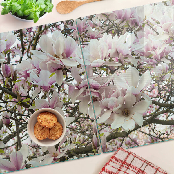 Tocător sticlă Flori de magnolie