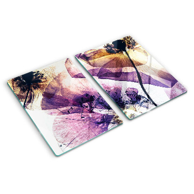 Tocător de bucătărie Flori în nuanțe de violet și galben