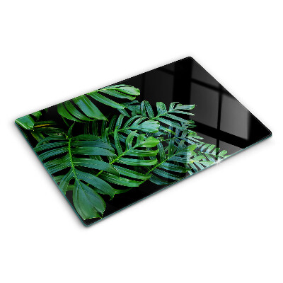 Tocător din sticlă Frunze tropicale
