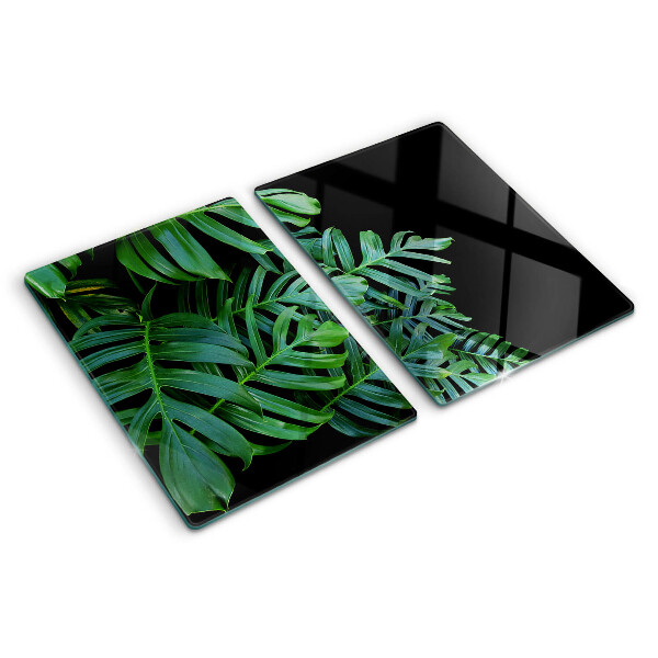 Tocător din sticlă Frunze tropicale