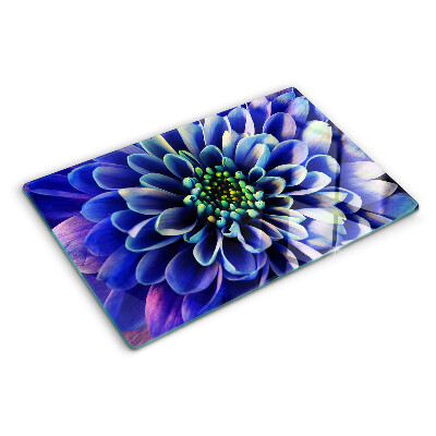 Tocător din sticlă Floare de dalie albastră