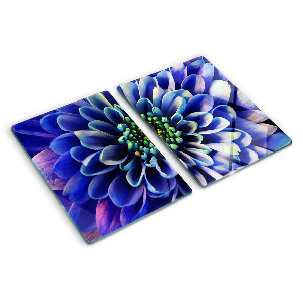 Tocător din sticlă Floare de dalie albastră