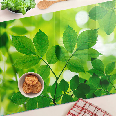 Tocător sticlă Frunze pe un fundal verde
