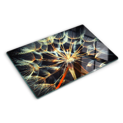 Tocător din sticlă Păpădii în macrofotografie