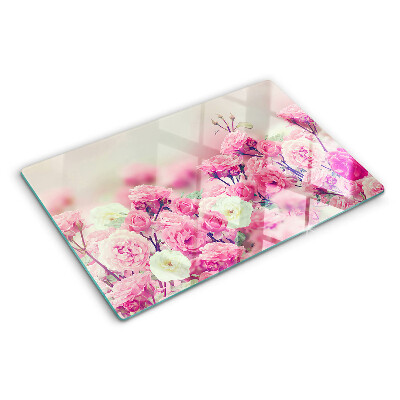 Tocător sticlă Motiv floral roz