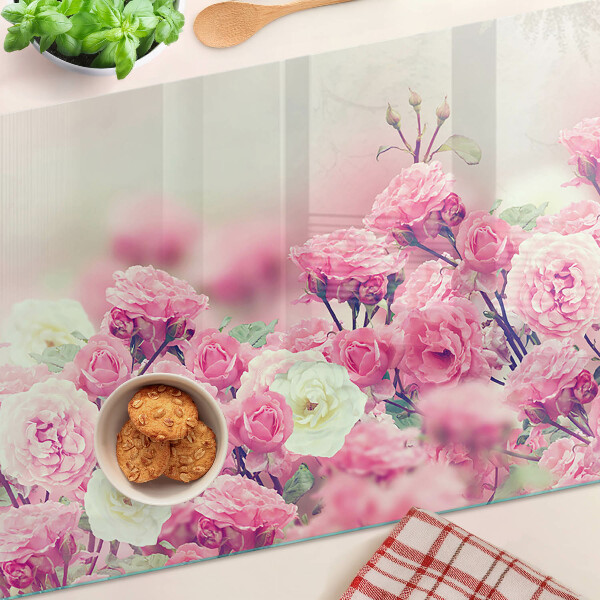 Tocător sticlă Motiv floral roz