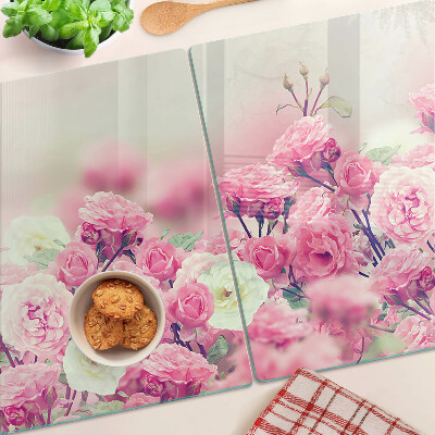 Tocător sticlă Motiv floral roz