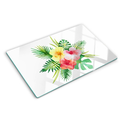 Tocător de bucătărie Flori și frunze tropicale