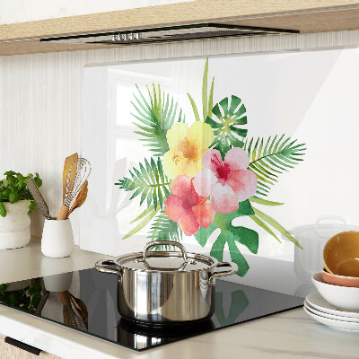 Tocător de bucătărie Flori și frunze tropicale