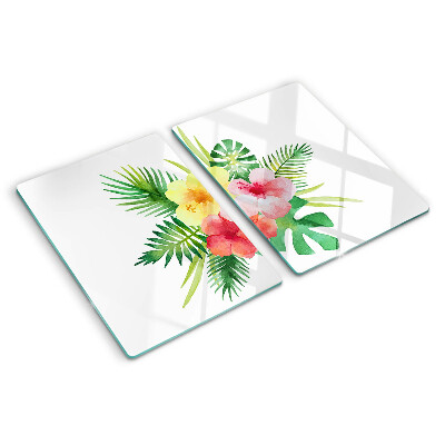 Tocător de bucătărie Flori și frunze tropicale