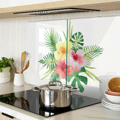 Tocător de bucătărie Flori și frunze tropicale