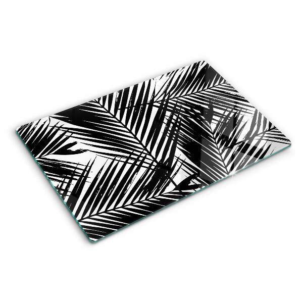 Tocător de bucătărie Frunze de palmier în alb și negru