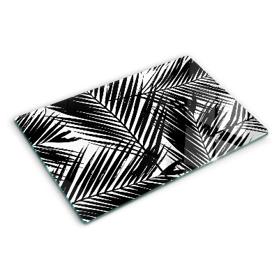 Tocător de bucătărie Frunze de palmier în alb și negru