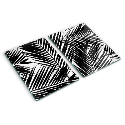 Tocător de bucătărie Frunze de palmier în alb și negru