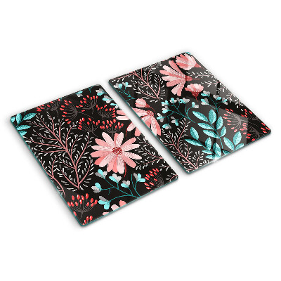 Tocător sticlă Model floral pe un fundal închis