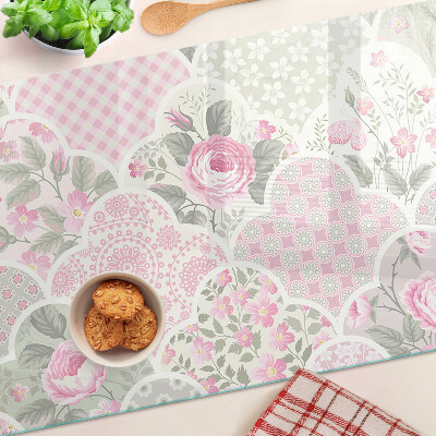 Tocător de bucătărie Model floral în nuanțe pastelate