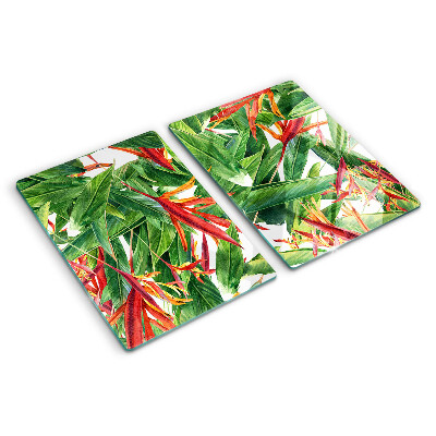 Tocător de bucătărie Frunze și flori tropicale