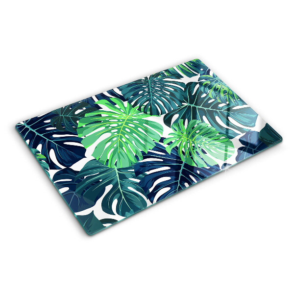 Tocător de bucătărie Frunze de Monstera pe un fundal tropical