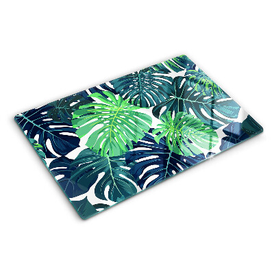 Tocător de bucătărie Frunze de Monstera pe un fundal tropical