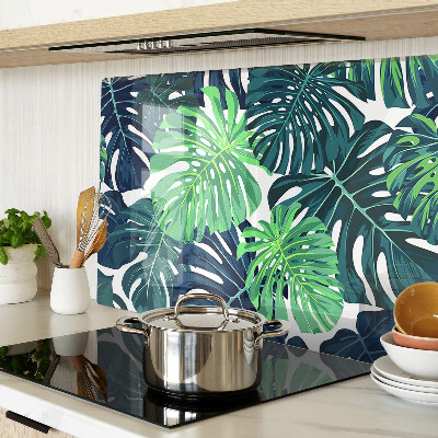 Tocător de bucătărie Frunze de Monstera pe un fundal tropical