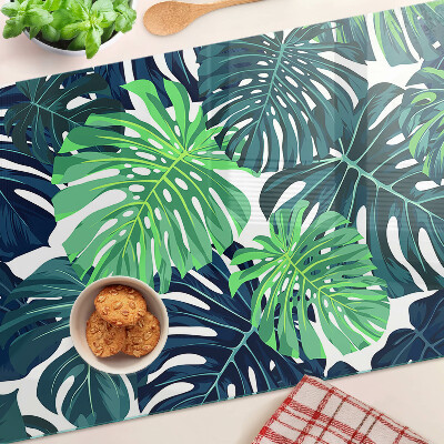 Tocător de bucătărie Frunze de Monstera pe un fundal tropical