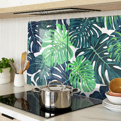 Tocător de bucătărie Frunze de Monstera pe un fundal tropical