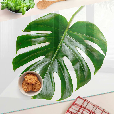 Tocător din sticlă Frunze de Monstera