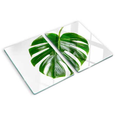 Tocător din sticlă Frunze de Monstera