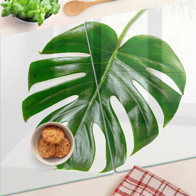Tocător din sticlă Frunze de Monstera