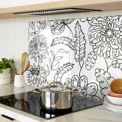 Tocător de bucătărie Model floral de doodle