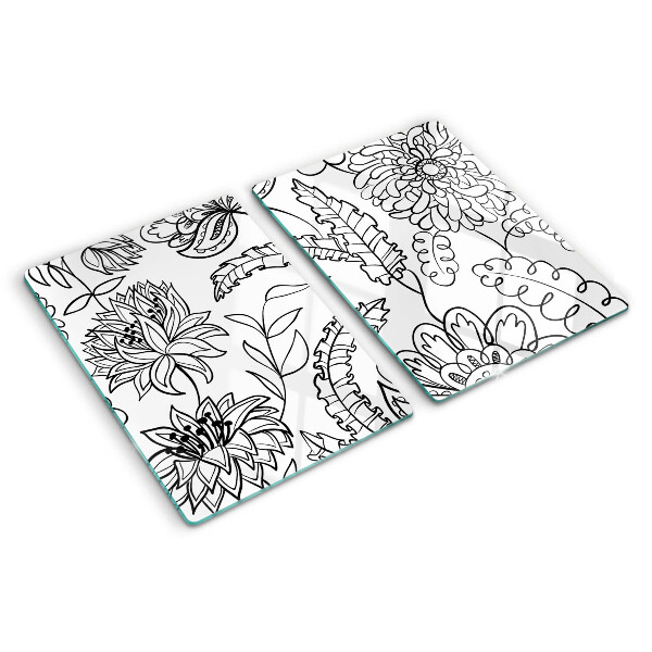 Tocător de bucătărie Model floral de doodle