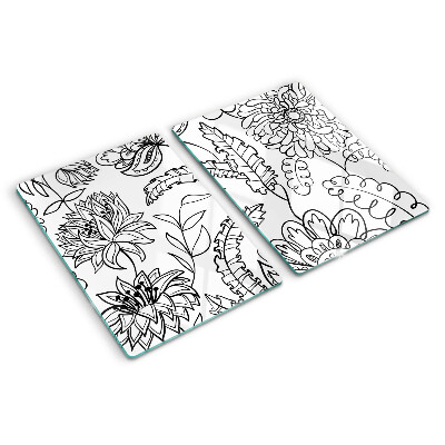 Tocător de bucătărie Model floral de doodle