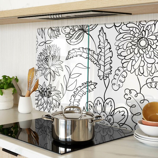 Tocător de bucătărie Model floral de doodle