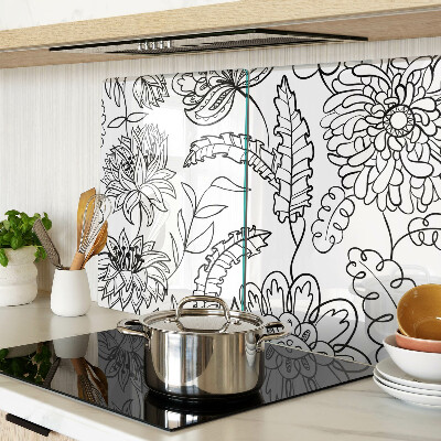 Tocător de bucătărie Model floral de doodle