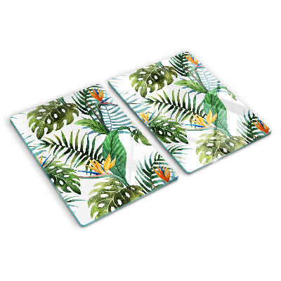 Tocător de bucătărie Frunze și flori tropicale