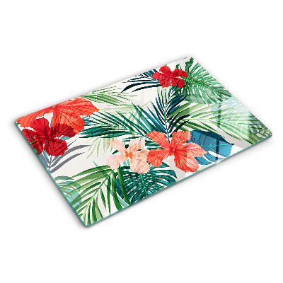 Tocător de bucătărie Motiv de plante tropicale cu flori