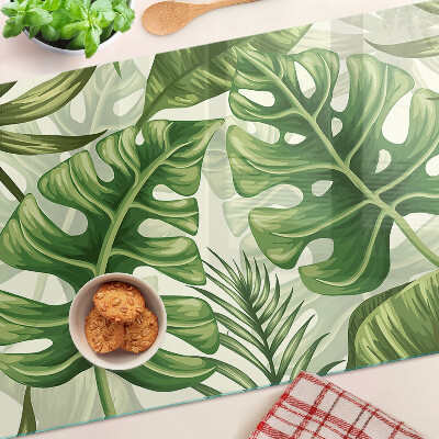 Tocător sticlă Frunze tropicale