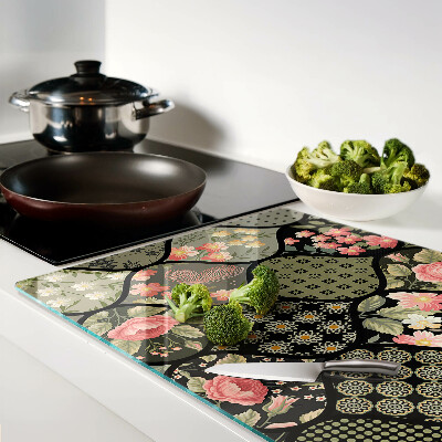 Tocător de bucătărie Patchwork floral cu modele geometrice